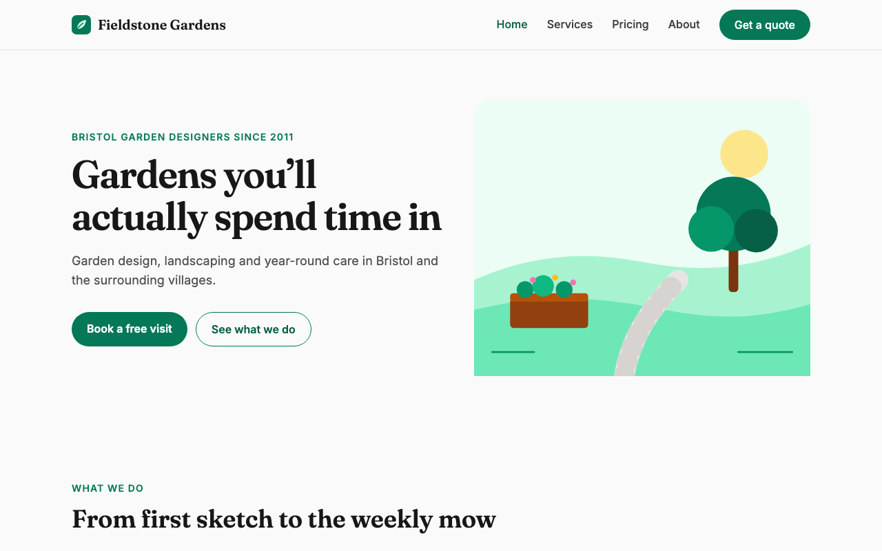 The Fieldstone Gardens home page
